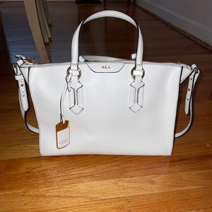 White Ralph Lauren Purse w/ Gold accents